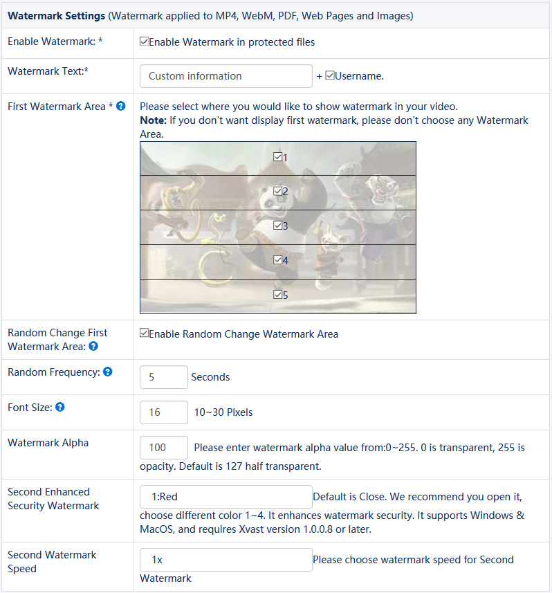 Video Prevent Screen Recording - Marca d'água digital dinâmica exibe informações do usuário